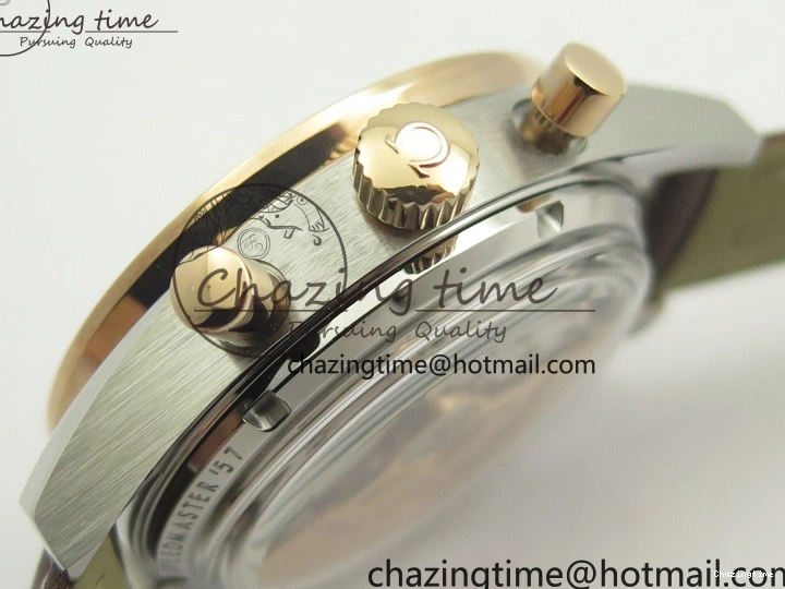 0324 Minimalist Speedmaster ’57 Co-Axial SS RG OMF 1:1 Best Edition White Dial On Leather Strap A9300 (Free Leather Strap) 8072